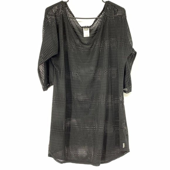 O'neill Swim Cover Size XL Net Black 3/4 sleeve Light weight v-neck 3271 - Picture 9 of 14
